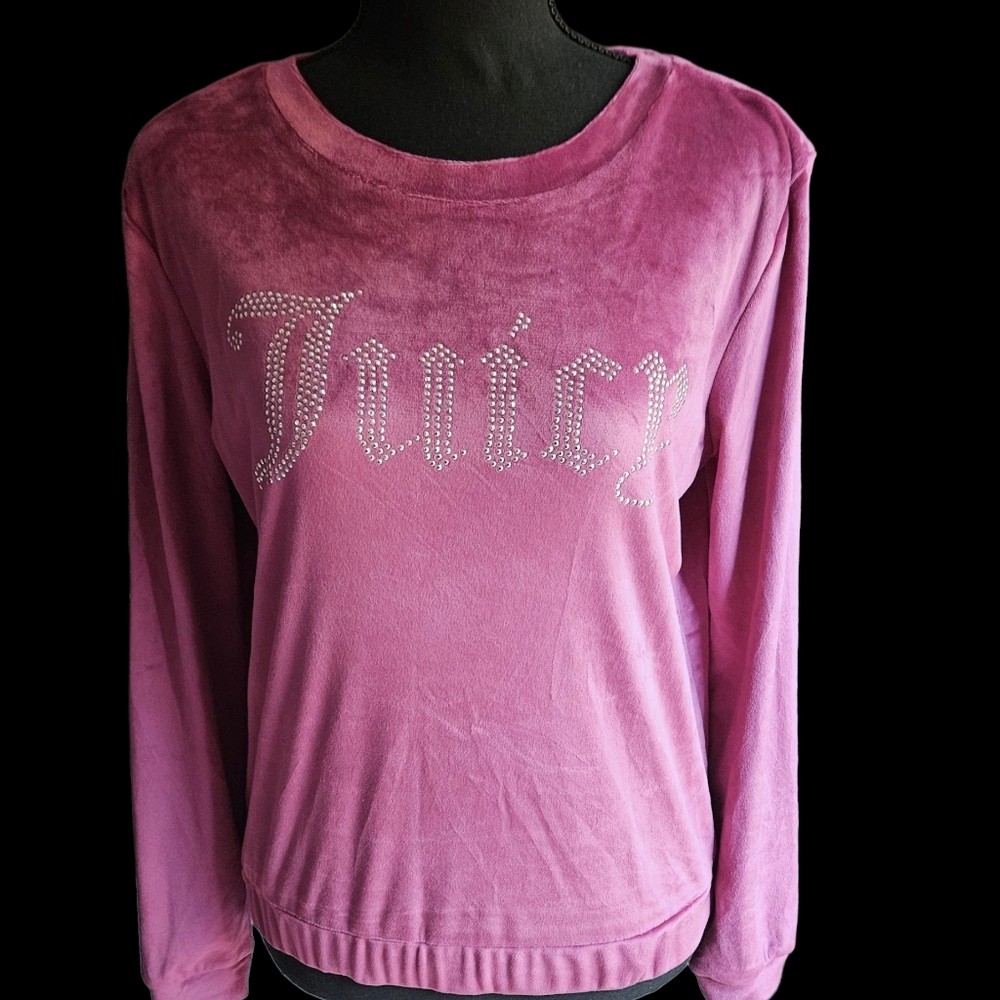 Juicy Couture Size S Purple Velour Sleepware Women's Sweatshirt LA California